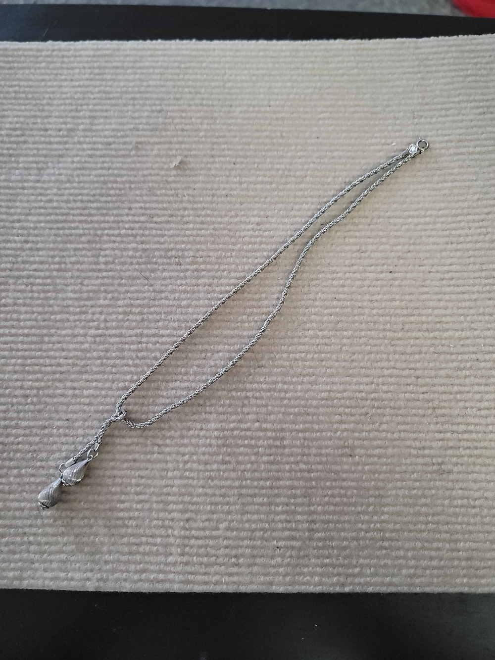 Vintage Sterling-Style Double Tassel Necklace in Silver